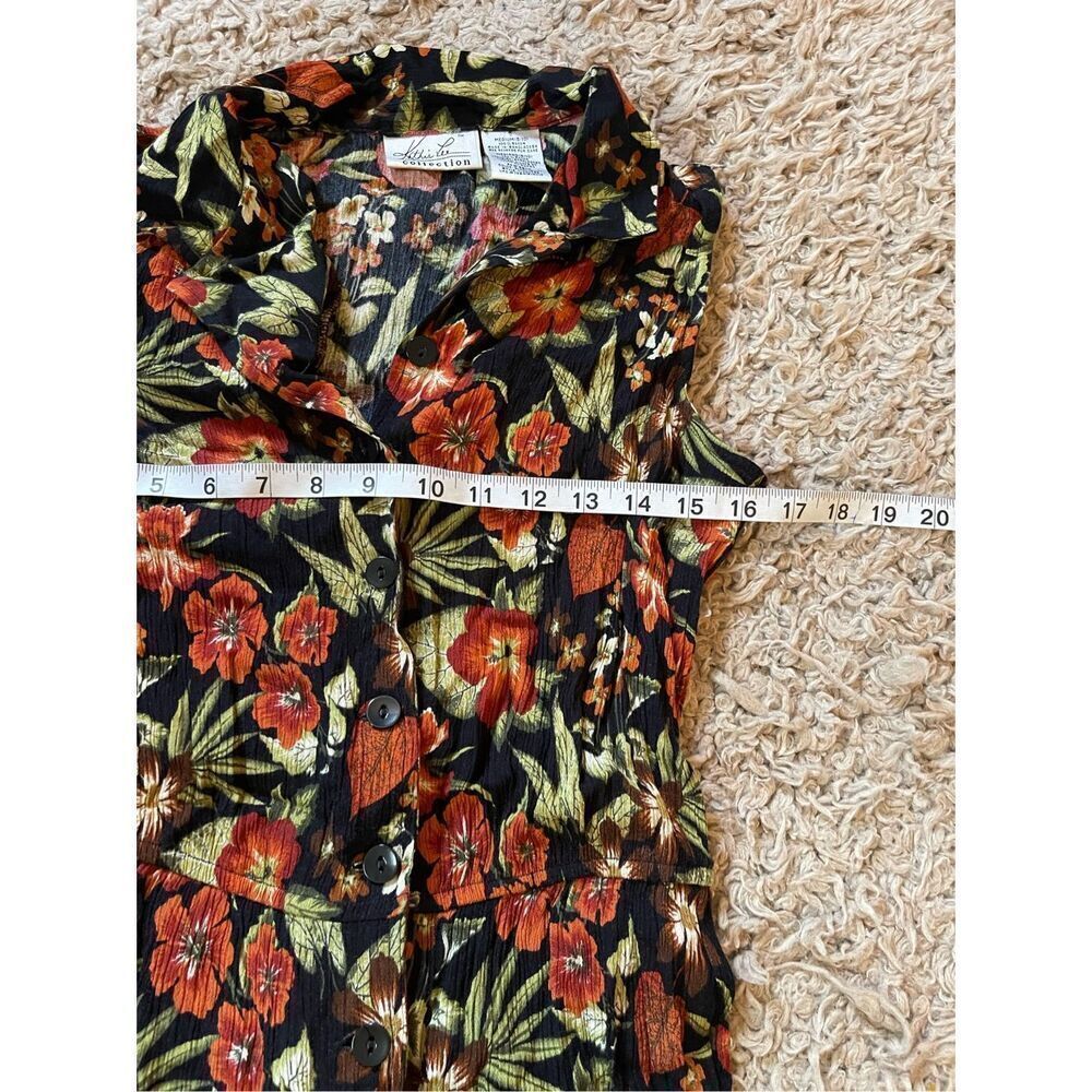 Vintage Kathie Lee floral crepe like jumpsuit size xs - Picture 5 of 6